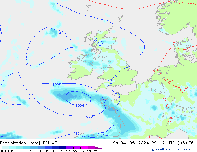 осадки ECMWF сб 04.05.2024 12 UTC