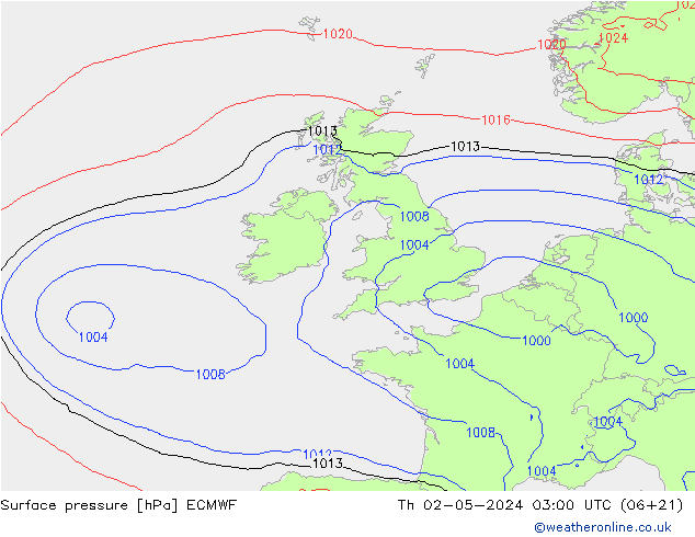 pression de l'air ECMWF jeu 02.05.2024 03 UTC