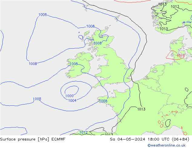 pressão do solo ECMWF Sáb 04.05.2024 18 UTC