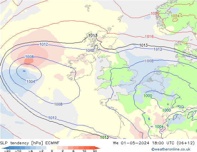 Y. Basıncı eğilimi ECMWF Çar 01.05.2024 18 UTC