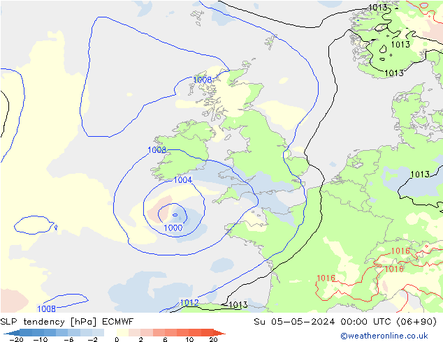 SLP tendency ECMWF Su 05.05.2024 00 UTC