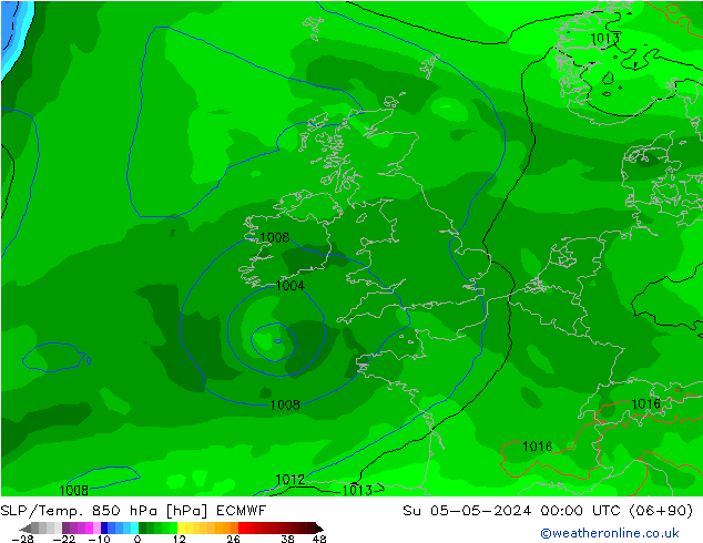 SLP/Temp. 850 hPa ECMWF Su 05.05.2024 00 UTC