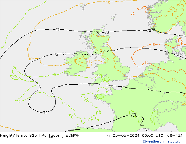 Height/Temp. 925 hPa ECMWF  03.05.2024 00 UTC