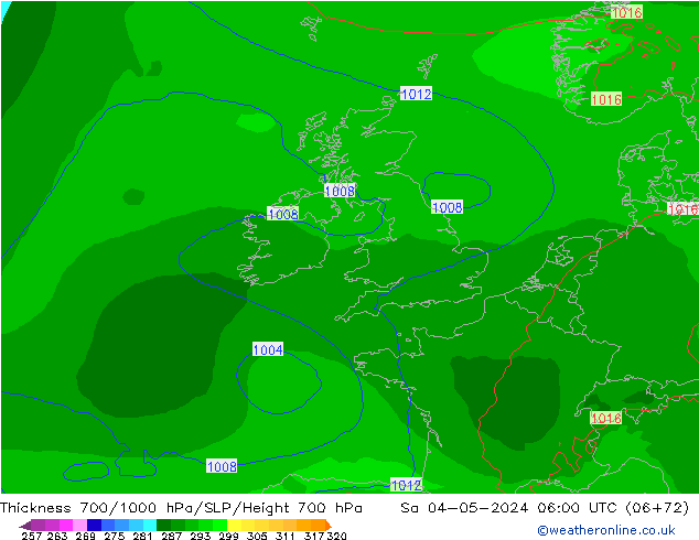 Thck 700-1000 hPa ECMWF  04.05.2024 06 UTC