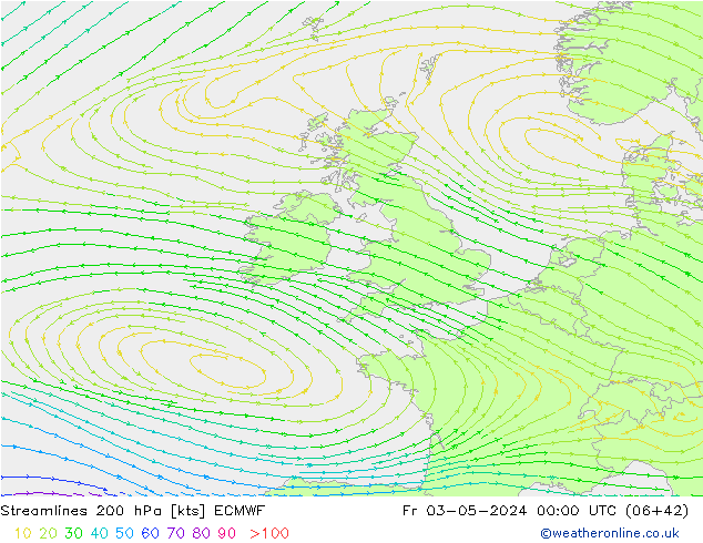 ветер 200 гПа ECMWF пт 03.05.2024 00 UTC