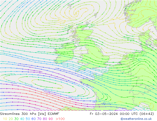 ветер 300 гПа ECMWF пт 03.05.2024 00 UTC