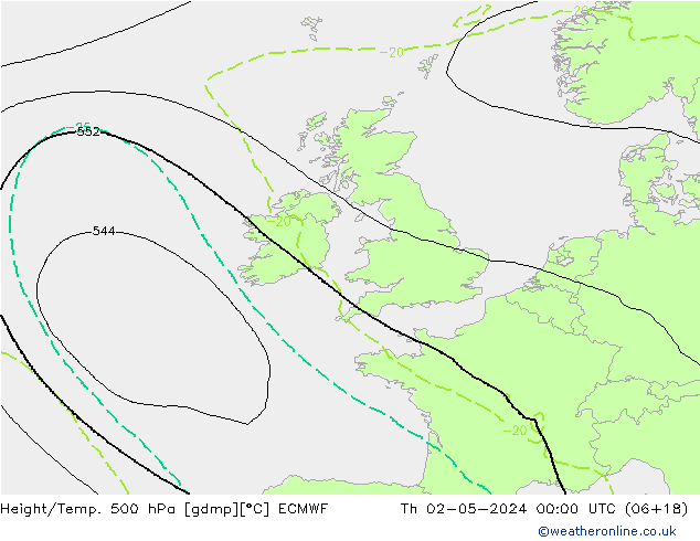 Z500/Rain (+SLP)/Z850 ECMWF Qui 02.05.2024 00 UTC