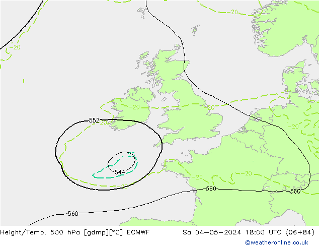 Z500/Yağmur (+YB)/Z850 ECMWF Cts 04.05.2024 18 UTC