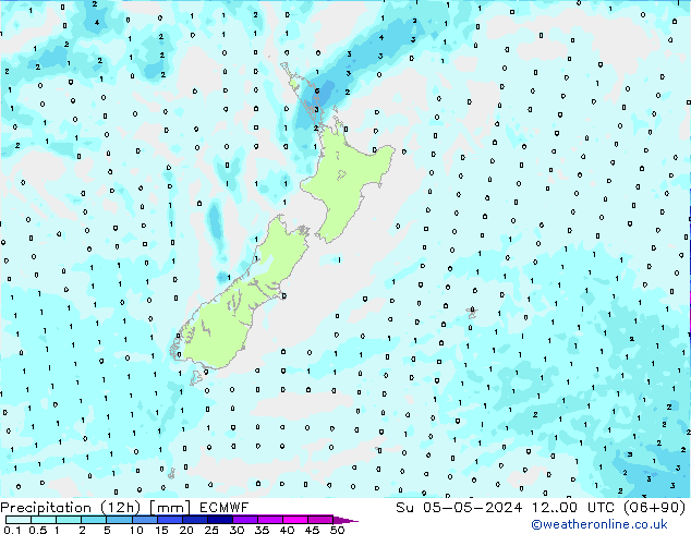 Nied. akkumuliert (12Std) ECMWF So 05.05.2024 00 UTC