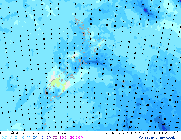 Precipitation accum. ECMWF Su 05.05.2024 00 UTC