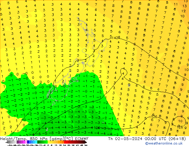 Z500/Rain (+SLP)/Z850 ECMWF  02.05.2024 00 UTC