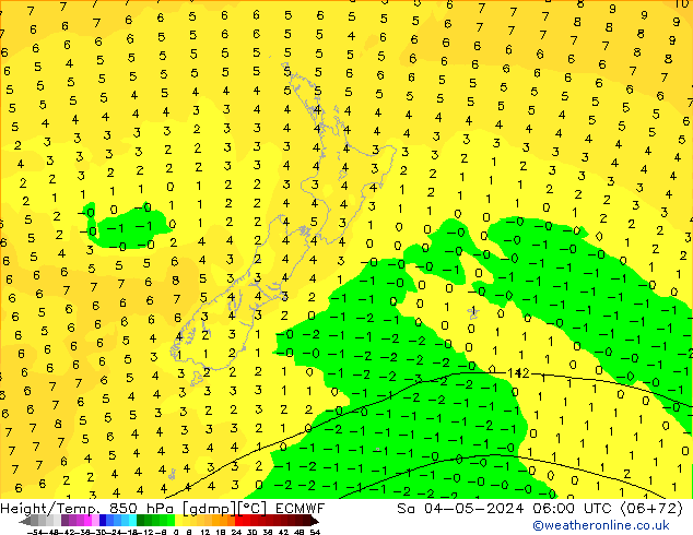 Z500/Rain (+SLP)/Z850 ECMWF Sa 04.05.2024 06 UTC