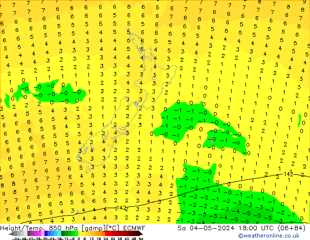 Z500/Rain (+SLP)/Z850 ECMWF sam 04.05.2024 18 UTC