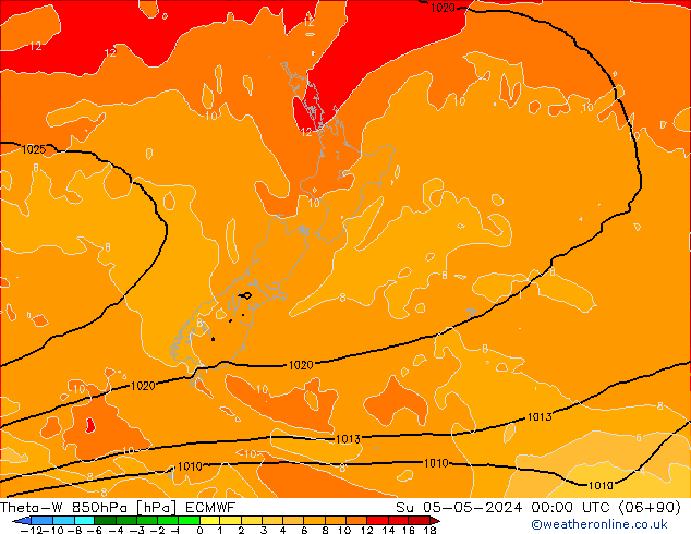 Theta-W 850hPa ECMWF So 05.05.2024 00 UTC