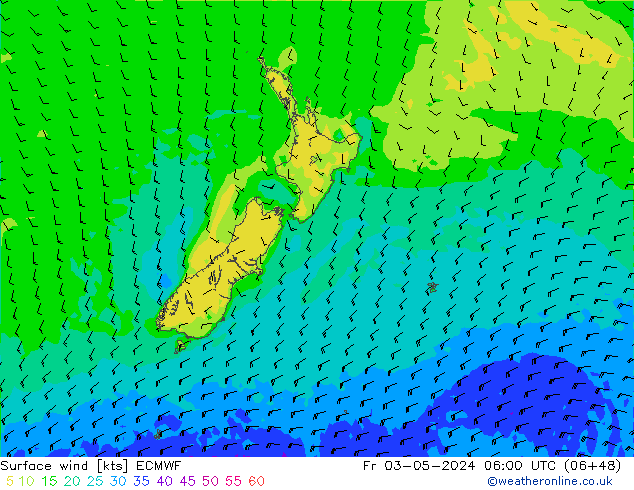 Vent 10 m ECMWF ven 03.05.2024 06 UTC