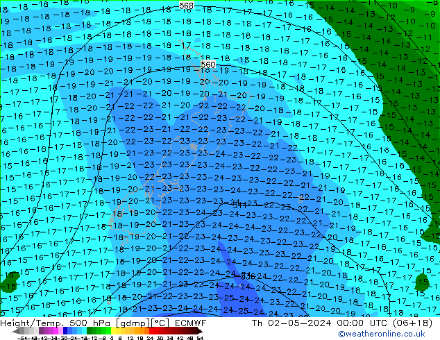 Z500/Rain (+SLP)/Z850 ECMWF Qui 02.05.2024 00 UTC