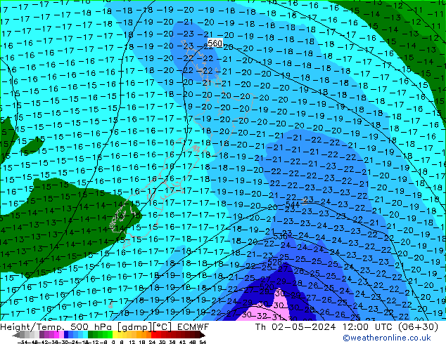 Z500/Regen(+SLP)/Z850 ECMWF do 02.05.2024 12 UTC