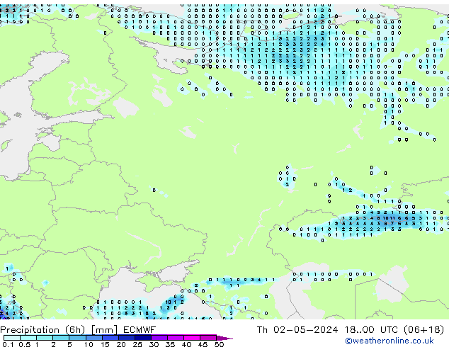 Z500/Rain (+SLP)/Z850 ECMWF czw. 02.05.2024 00 UTC