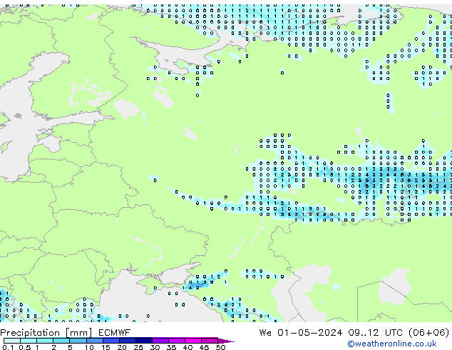 Yağış ECMWF Çar 01.05.2024 12 UTC