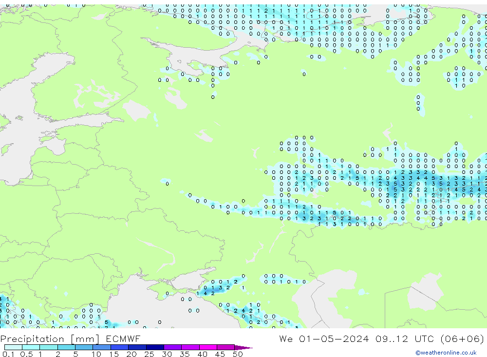 Yağış ECMWF Çar 01.05.2024 12 UTC