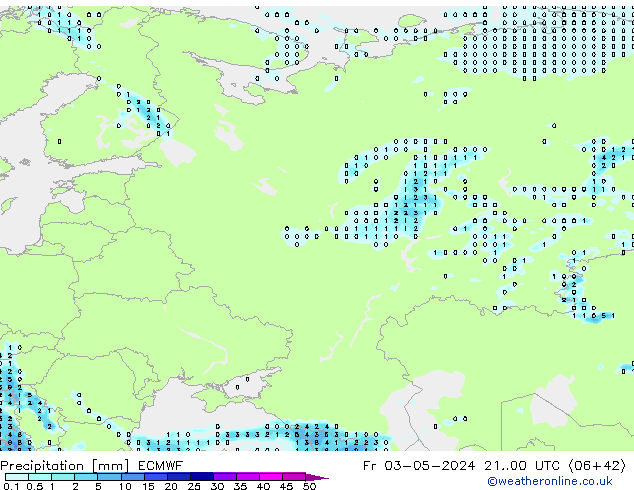 Yağış ECMWF Cu 03.05.2024 00 UTC