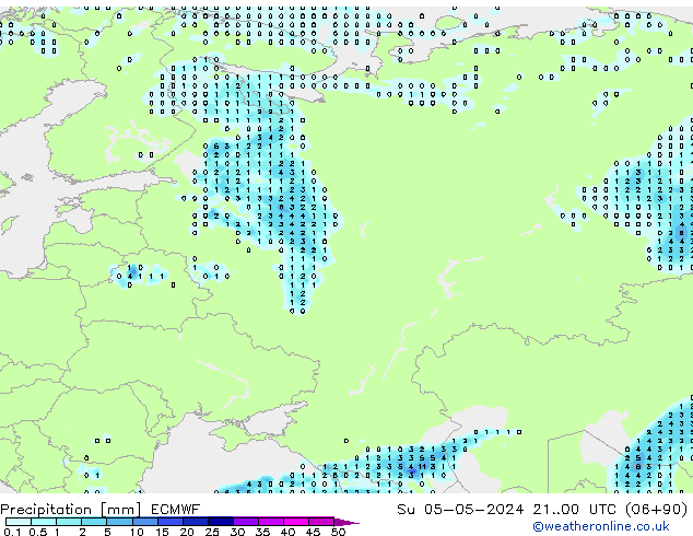 Precipitation ECMWF Su 05.05.2024 00 UTC