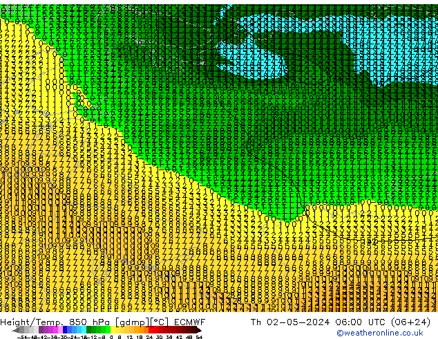 Z500/Rain (+SLP)/Z850 ECMWF чт 02.05.2024 06 UTC