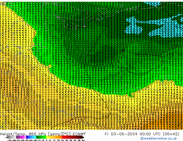 Z500/Rain (+SLP)/Z850 ECMWF  03.05.2024 00 UTC