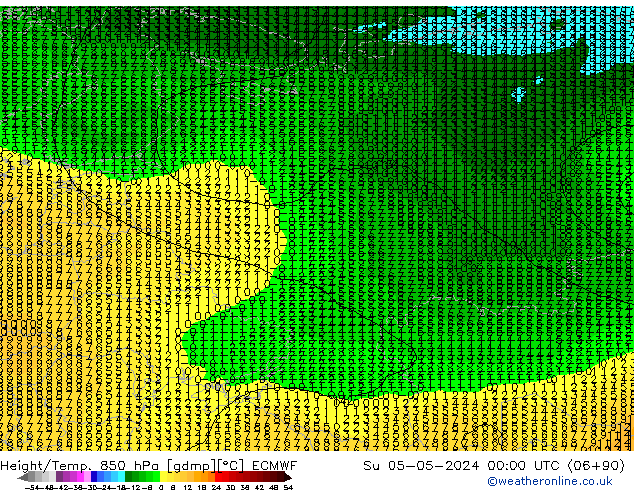 Z500/Rain (+SLP)/Z850 ECMWF  05.05.2024 00 UTC