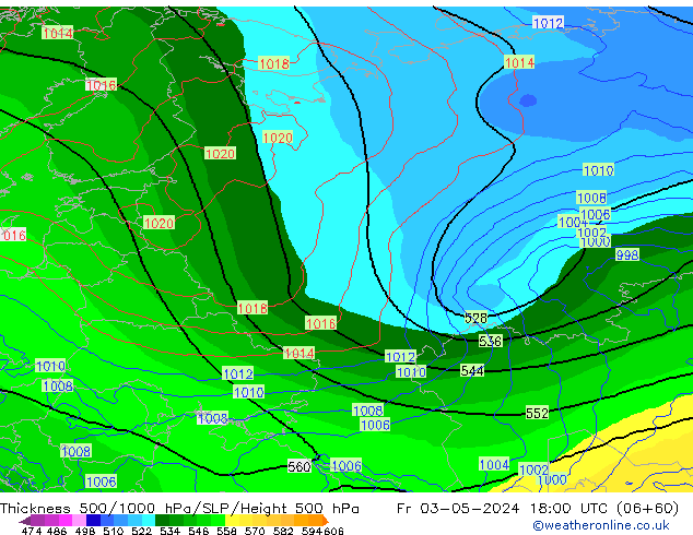 Thck 500-1000hPa ECMWF ven 03.05.2024 18 UTC