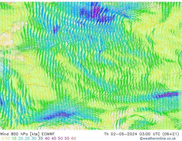 Wind 850 hPa ECMWF Th 02.05.2024 03 UTC