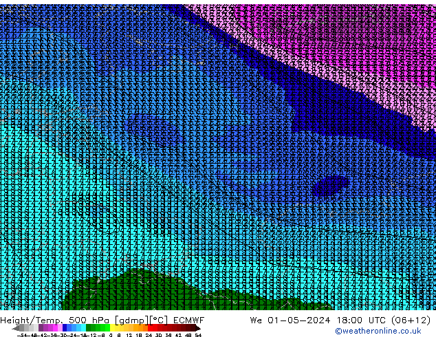 Z500/Rain (+SLP)/Z850 ECMWF We 01.05.2024 18 UTC