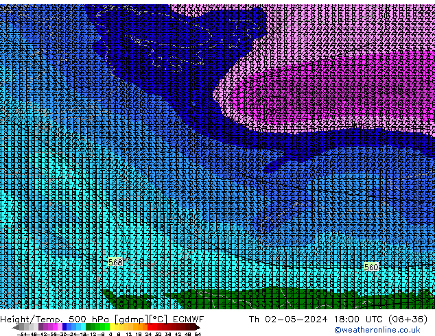 Z500/Rain (+SLP)/Z850 ECMWF Qui 02.05.2024 18 UTC