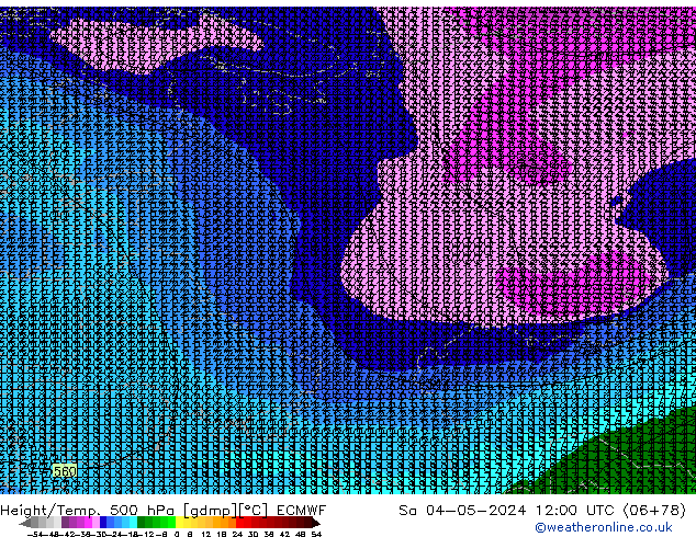 Z500/Rain (+SLP)/Z850 ECMWF Sa 04.05.2024 12 UTC