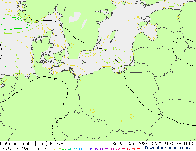 Isotachs (mph) ECMWF сб 04.05.2024 00 UTC