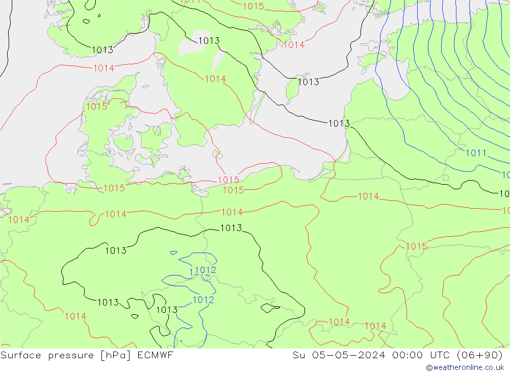 Surface pressure ECMWF Su 05.05.2024 00 UTC