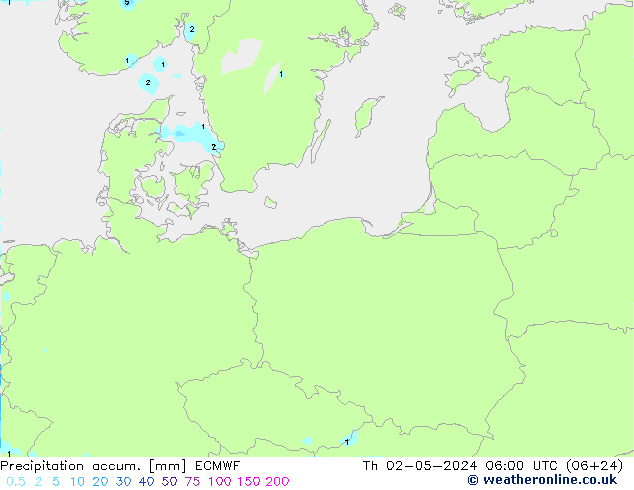 Toplam Yağış ECMWF Per 02.05.2024 06 UTC