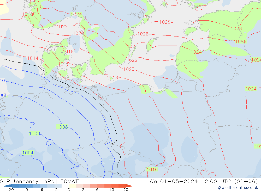 тенденция давления ECMWF ср 01.05.2024 12 UTC