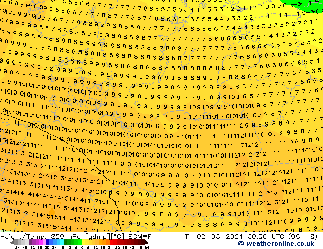 Z500/Rain (+SLP)/Z850 ECMWF Th 02.05.2024 00 UTC