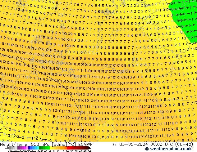 Z500/Rain (+SLP)/Z850 ECMWF Sex 03.05.2024 00 UTC