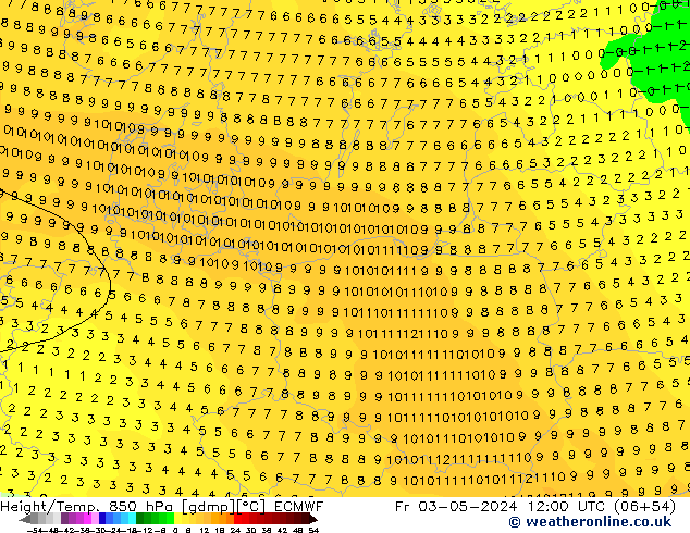 Z500/Regen(+SLP)/Z850 ECMWF vr 03.05.2024 12 UTC