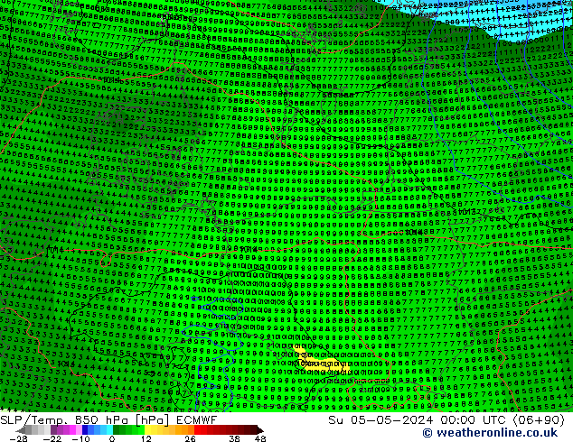 SLP/Temp. 850 hPa ECMWF Su 05.05.2024 00 UTC