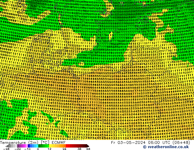 Temperature (2m) ECMWF Fr 03.05.2024 06 UTC