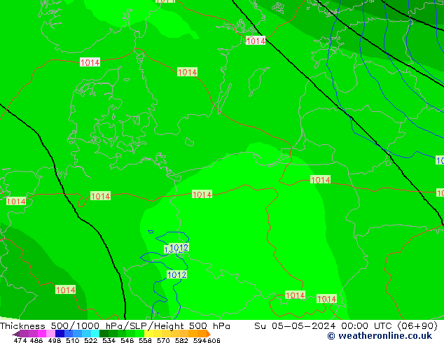 Thck 500-1000hPa ECMWF Su 05.05.2024 00 UTC