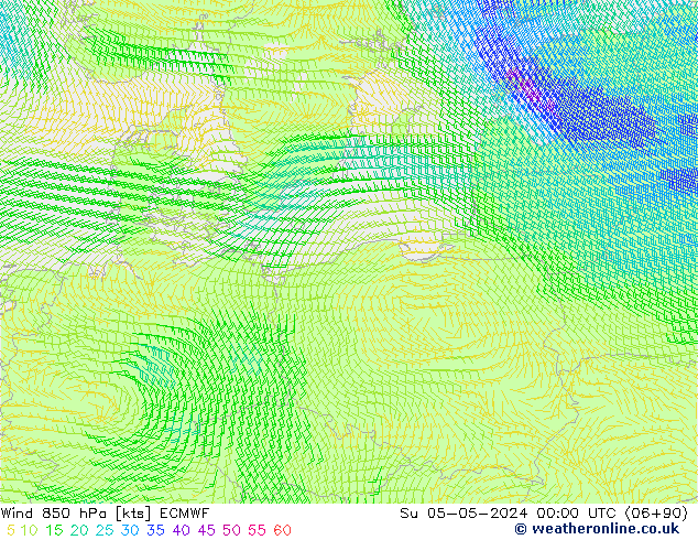 Vent 850 hPa ECMWF dim 05.05.2024 00 UTC
