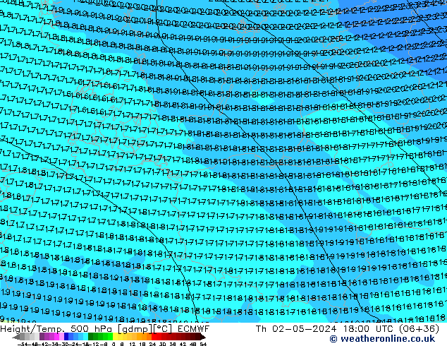 Z500/Rain (+SLP)/Z850 ECMWF gio 02.05.2024 18 UTC