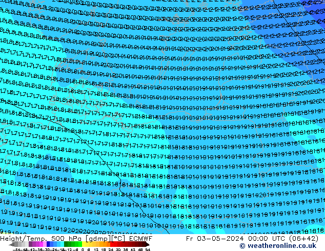 Z500/Rain (+SLP)/Z850 ECMWF Fr 03.05.2024 00 UTC