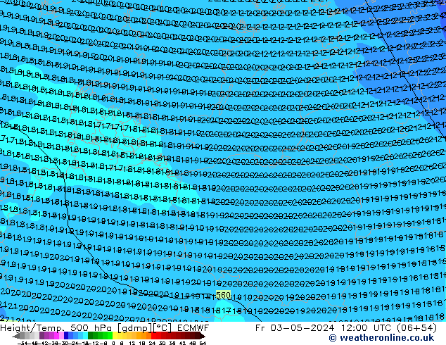 Z500/Regen(+SLP)/Z850 ECMWF vr 03.05.2024 12 UTC