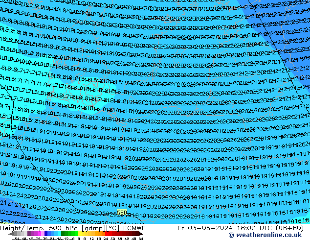 Z500/Rain (+SLP)/Z850 ECMWF Fr 03.05.2024 18 UTC