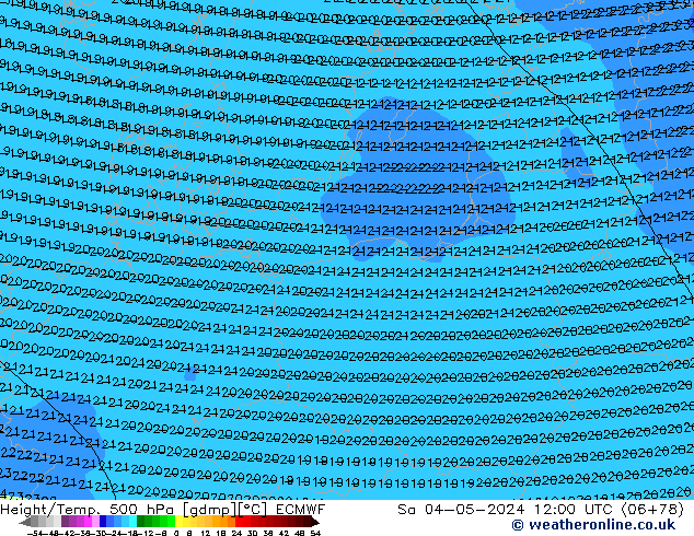 Z500/Regen(+SLP)/Z850 ECMWF za 04.05.2024 12 UTC